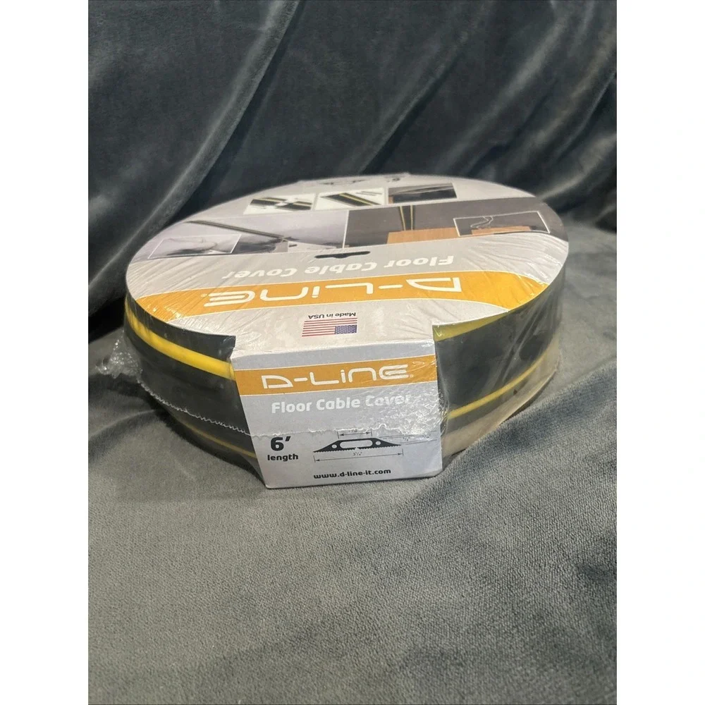 D-Line 6ft Floor Cord Cover Made in USA Linkable Cable Protector Heavy Duty NIP!